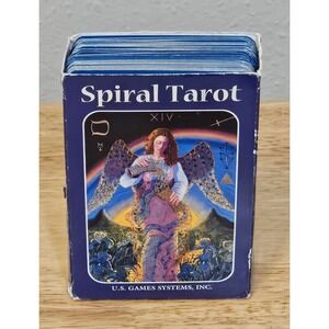 U.S. Games Spiral Tarot Blue Good Kay Steventon 78 Cards with booklet